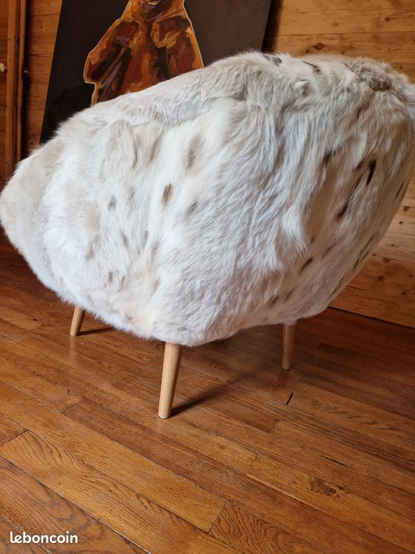 Fauteuil fourrure renard blanc (image 3)