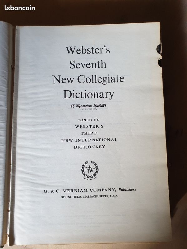 Livre Webster's seventh new collegiate dictionnary (image 2)