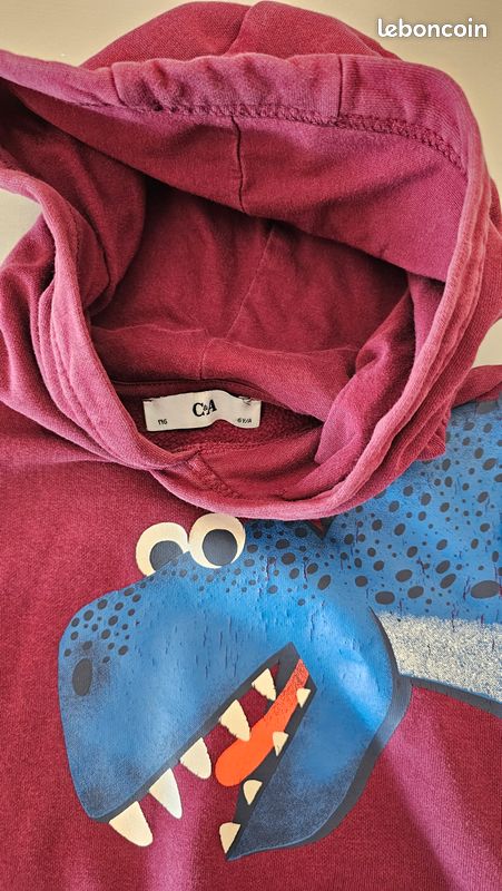Sweat à capuche, marque C&A 6 ans (image 2)
