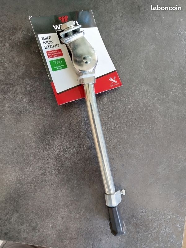 Béquille Latérale Réglable Pour Vélo - Longueur 20 à 29 Pouces, Argent, Neuve