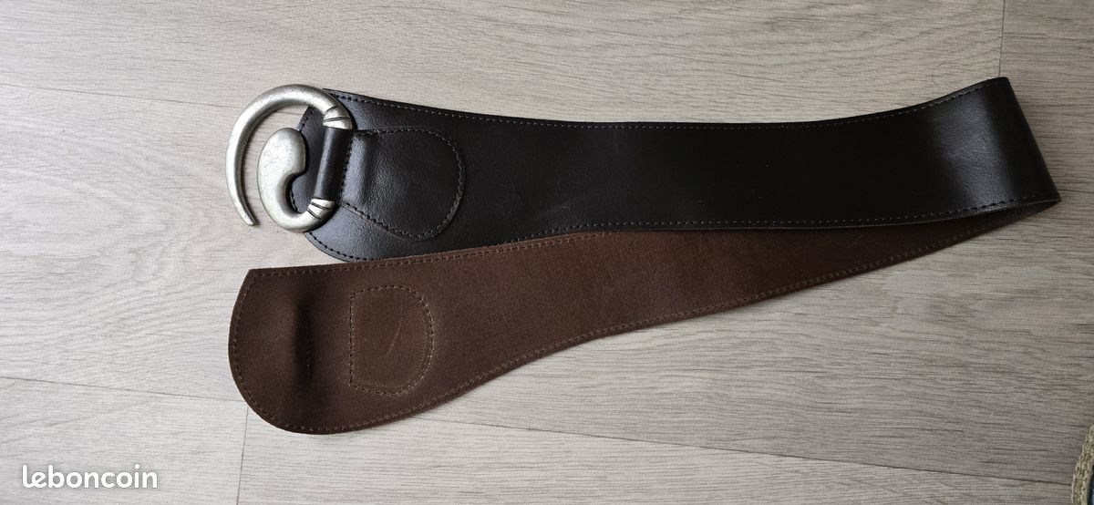 Ceinture large pur cuir T80 marron FORMUL (image 7)