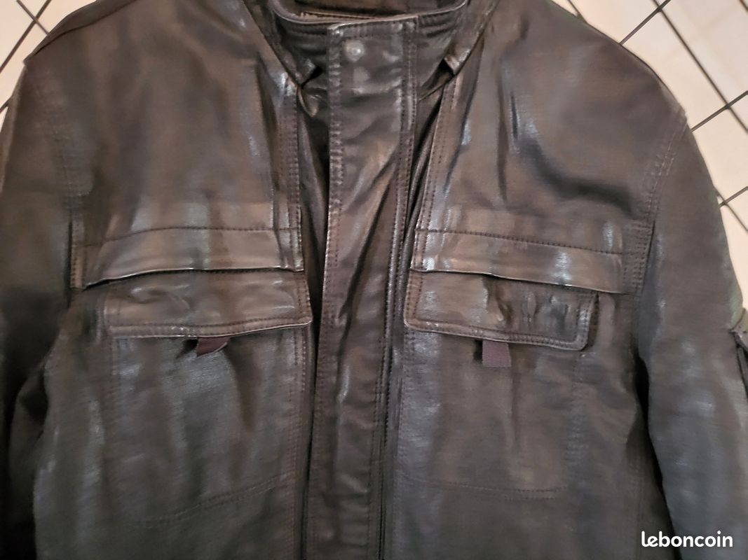Veste En Cuir Arturo Pour Homme – Cuir Vachette Noir, Taille L – Neuve Avec étiquettes