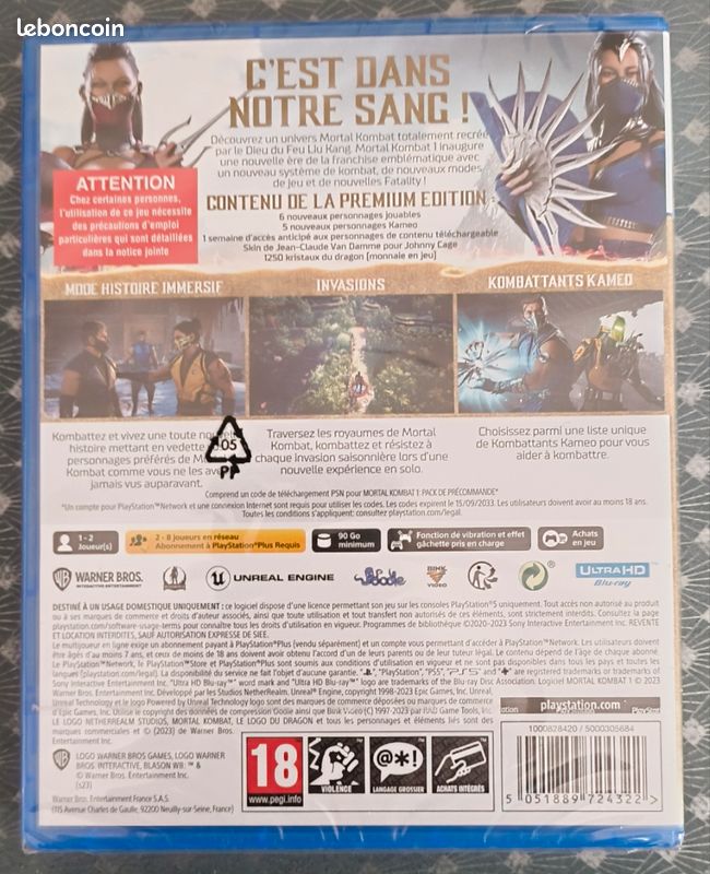 Mortal Kombat 1 Premium édition ps5 neuf (image 2)