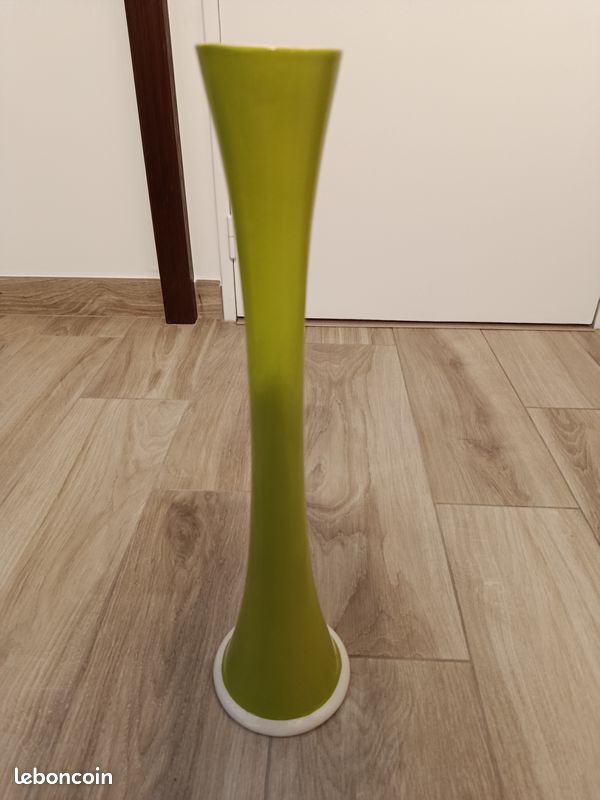 🌻 Vase Art Déco en céramique vert + tournesol offert (image 2)