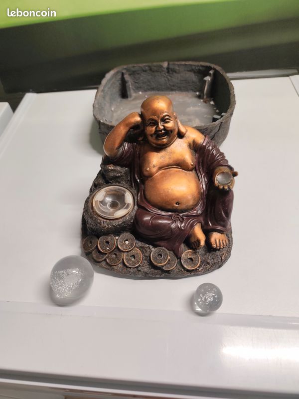 Statue bouddha rieur et son support (image 4)