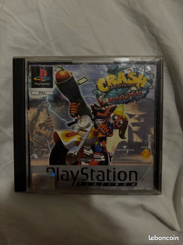 Vintage 1998 des années 90 Playstation 1 PS1 Platinum Crash