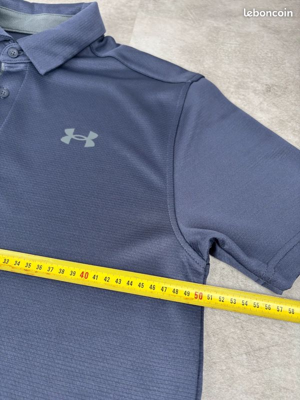 Polo Under Armour | Taille M Homme | Bleu marine | Logos avant arrière #770 (image 8)