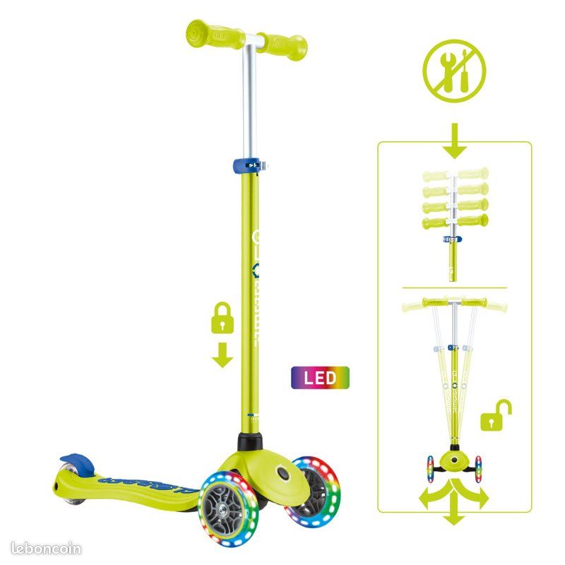 Trotinette Globber 3 roues Primo lights pliable (image 3)