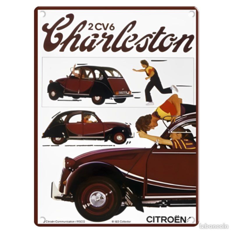 Plaque métal vintage citroen 2cv charleston Enseigne Garage Décoration atelier Plaque métal vintage citroen 2cv charleston Enseigne Garage Décoration atelier