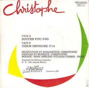Vinyle de collection : Christophe ‎– Succès Fou (image 2)