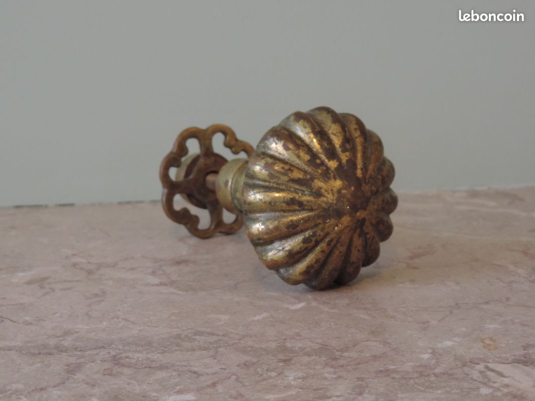 ANCIENNE POIGNÉE PORTE meuble Art déco moderniste Bronze EUR 12,95