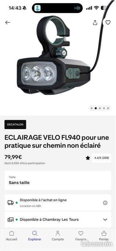 Vélo électrique Eclairage Velo Puissant Decathlon Lampe VTT