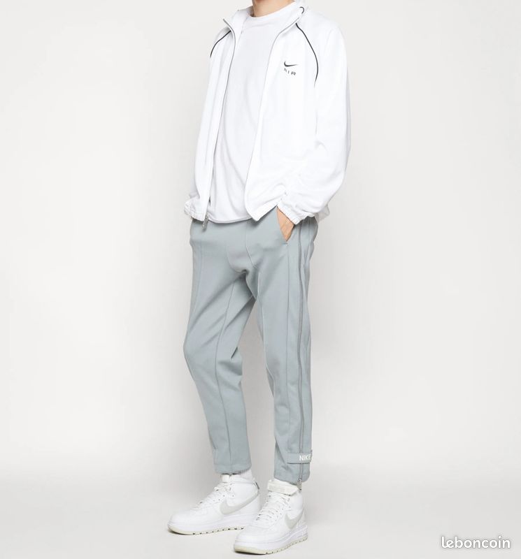 Pantalon de survêtement Bas jogging Nike Gris clair Zips latéraux