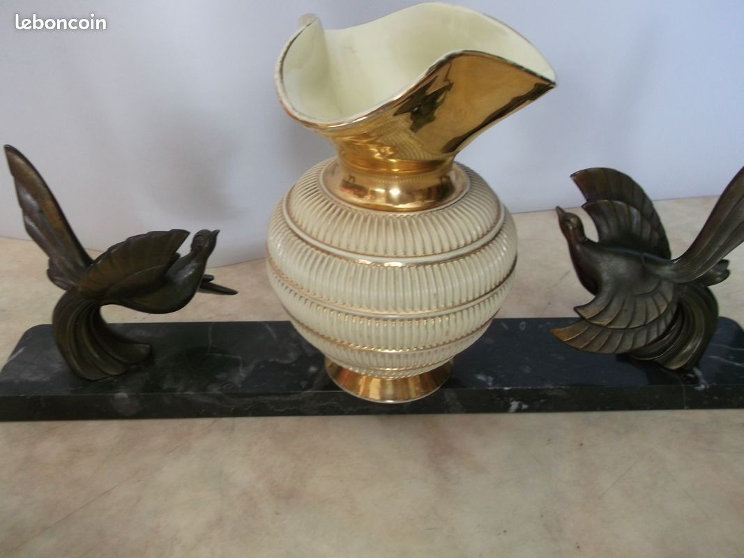 BELLE PAIRE OISEAUX PICS SERRE LIVRES Régule Patine Bronze SOCLE Marbre Deco D Imgx1200 5692
