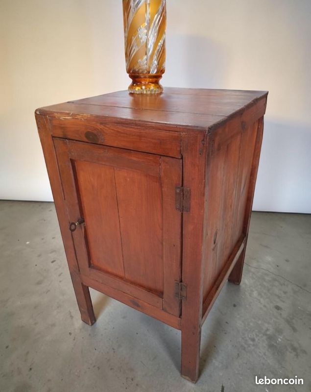 Meuble d'appoint vintage bois massif (authentique) (image 1)