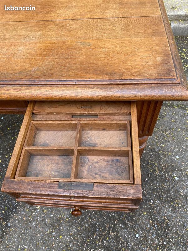 Bureau Louis XVI en chêne massif du 19ème (image 5)