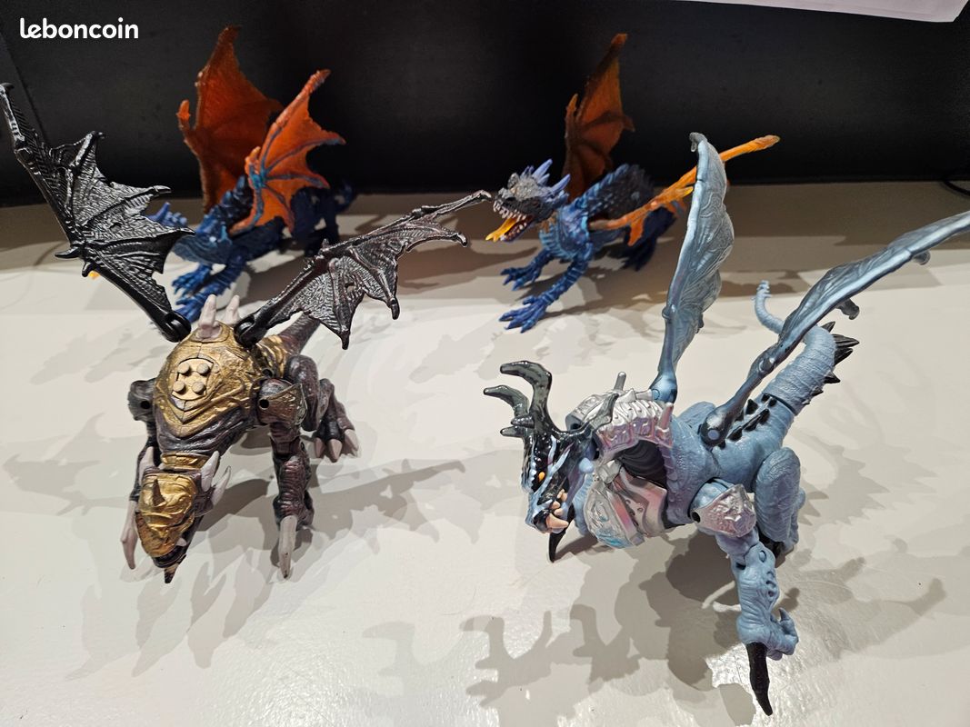 4 dragons articules 15 a 19 cm de hauteur (image 2)