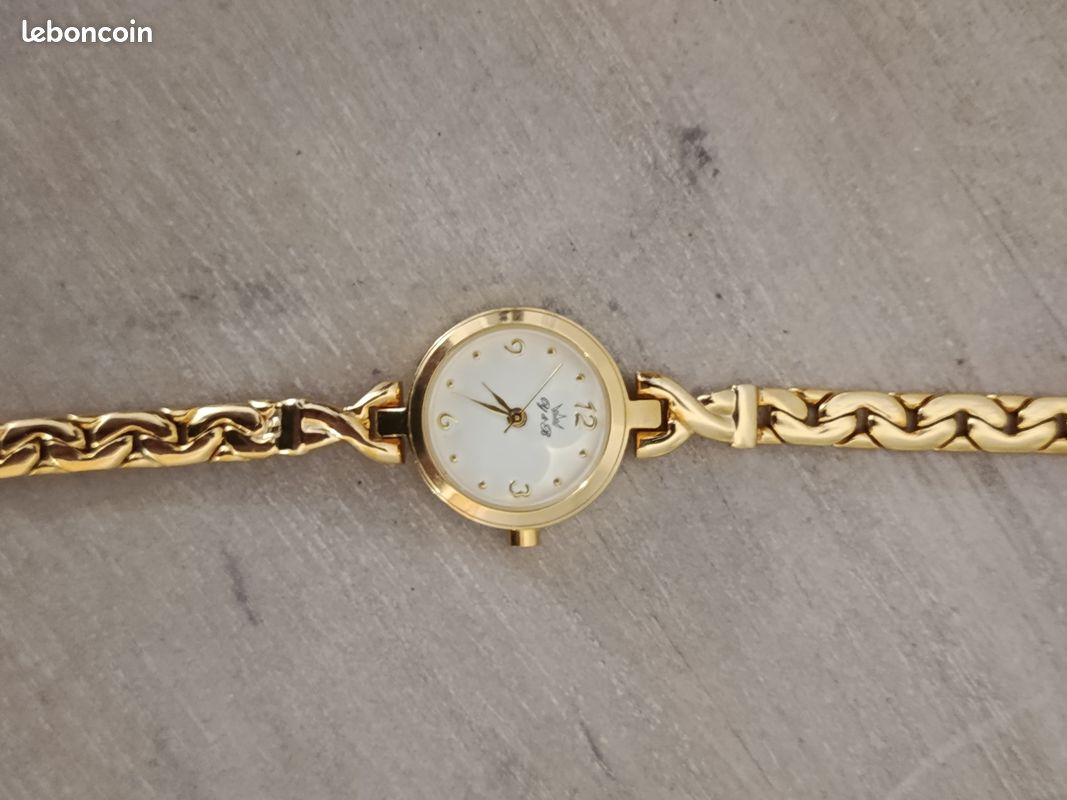 Montre Bracelet Unisexe Dorée - Mouvement Quartz - Neuf Avec étiquettes