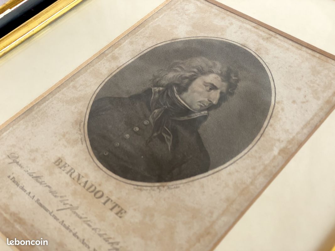 Estampe portrait du général Jean-Baptiste Bernadotte 18ème siècle (image 7)