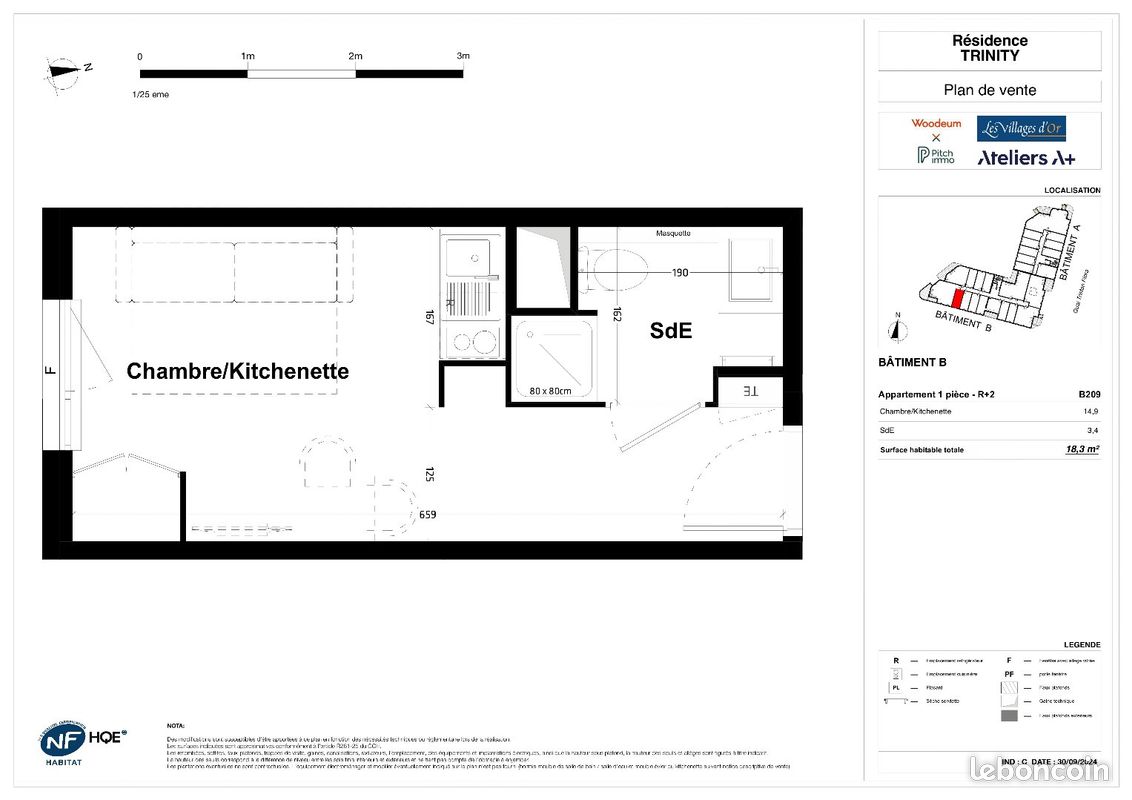 Appartement 1 pièce 18 m² · à Montpellier · 18 m² · 590 €