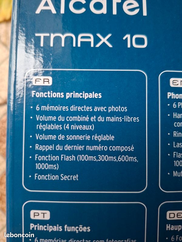 Téléphone fixe Alcatel Tmax 10 (image 2)