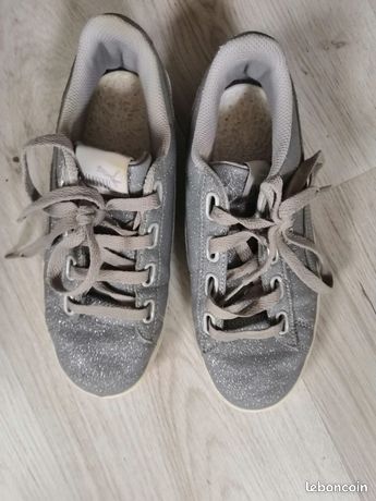 Chaussures Fille Jumex Grises à Paillettes - Taille UK 3 / EUR 36 - Neuf Sans étiquette