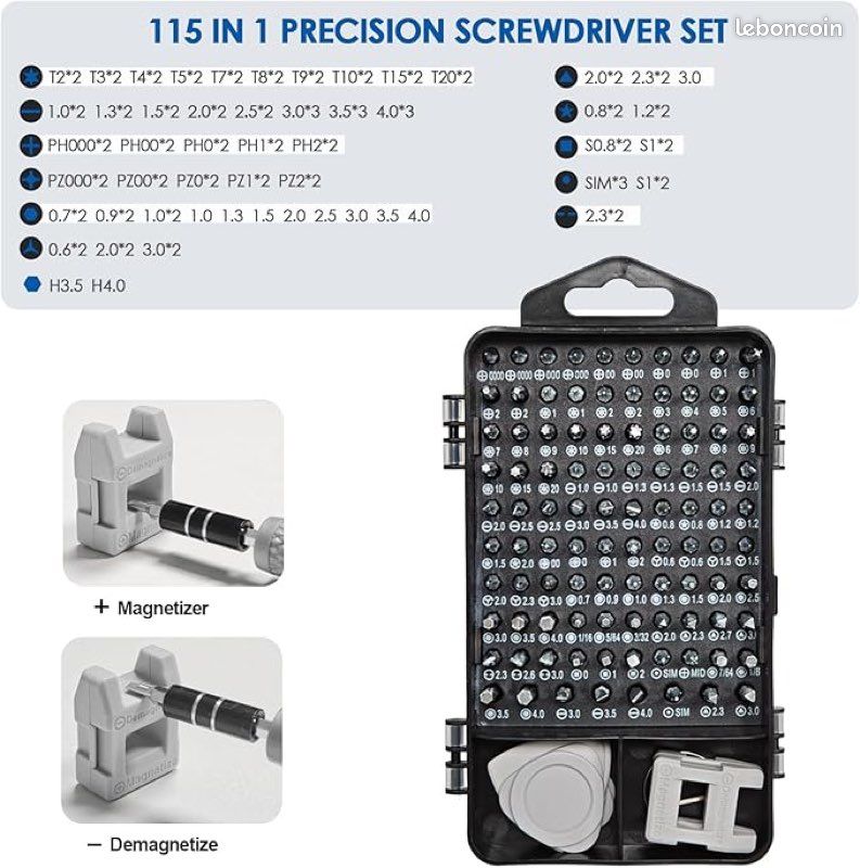 Kit De Réparation 14 En 1 Pour Téléphone, Tablette, Montre Et PC – Tournevis De Précision Bleu/noir – Neuf