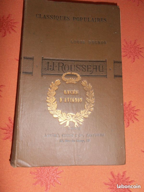 Livre ancien 1894 Jean Jacques Rousseau (image 1)