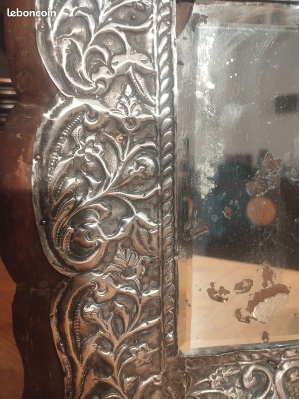 Très ancien miroir oriental argent (image 5)