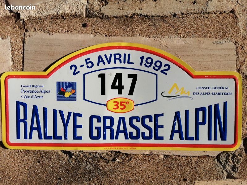 Plaque metal rallie de grasse 1992 (image 1)