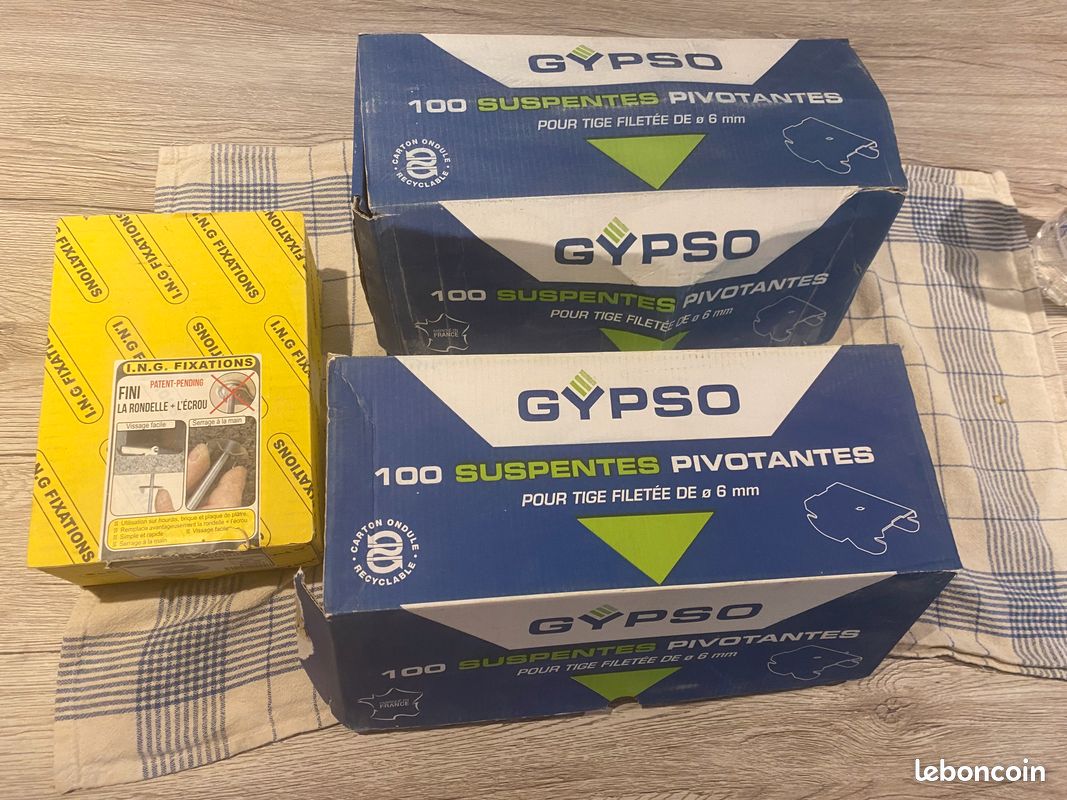 Gypso suspentes pivotantes + rondelles + l’écrou (image 1)