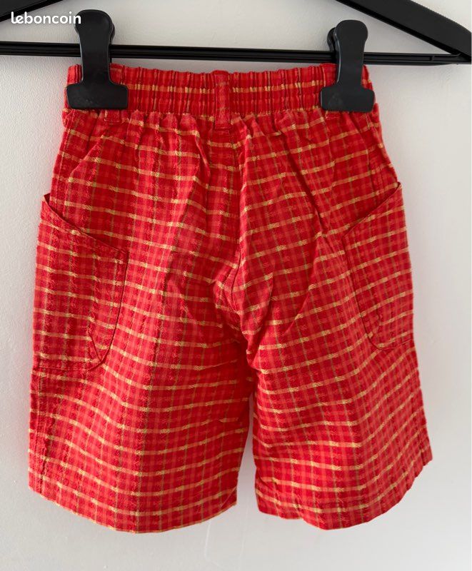Short Femme 100% Lyocell Ceinture Elastiquée Fermeture Zippée Rouge MYRNOBER