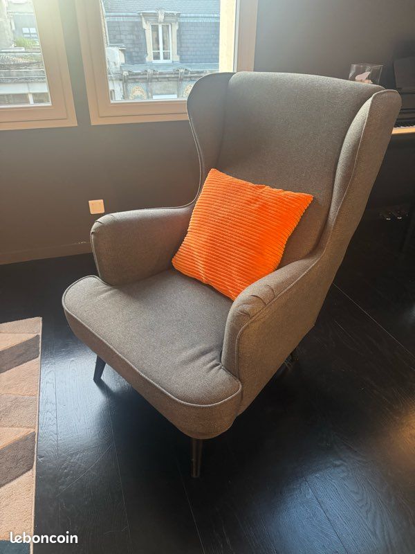 Fauteuil design gris très confortable – centre-ville de Reims (image 2)