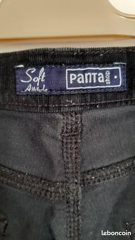Pantalon velours côtelé noir femme (lecocq) (image 7)
