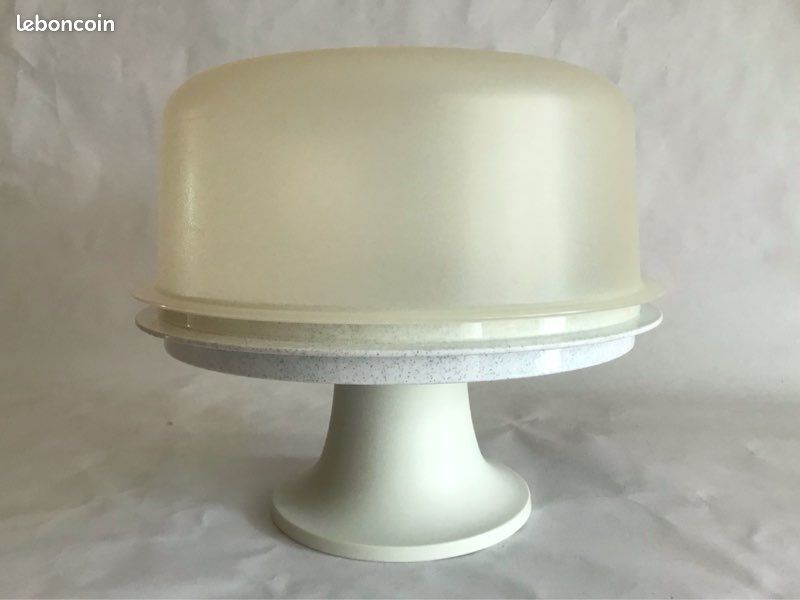 Neuf- Ensemble grand compotier magique : socle + grand plat de présentation cloché, Tupperware (image 1)