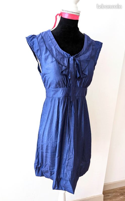 Robe D'Été Femme - Bleu Cobalt, Taille 8-10, Sans Manches, Longueur Mini - Neuve Avec Étiquettes