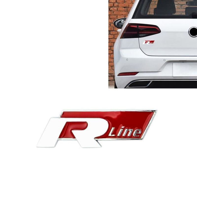 R LINE Logo Sticker 3D pour Volkswagen Golf Voiture Digital Insigne Métal  Marque Autocollant - Équipement auto