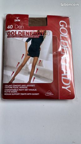 Collants Golden Lady Teens 20D Couleur Daim - Taille Basse, Taille 4 - Neuf Avec étiquettes