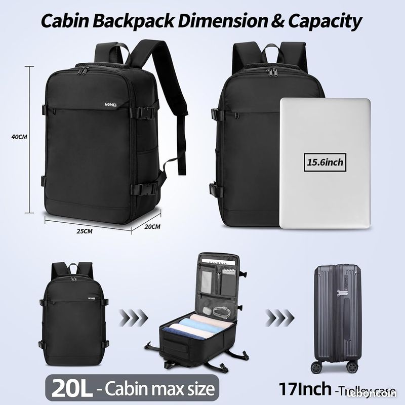 HOMIEE Sac à Dos de Voyage 20L Sac à Dos Cabine Imperméable pour
