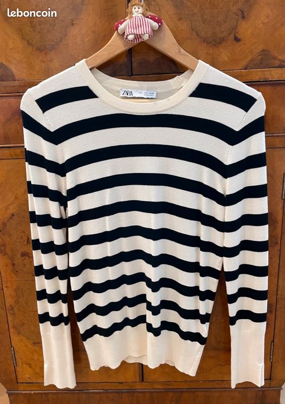 T-shirt rayé, Zara : Achat occasion | T-shirts (femme) Zara Blanc État moyen