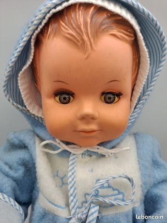 Poupée Baigneur Ancienne 'Tête D'aigle Petit Colin' T60 - Yeux Dormeurs Avec Cils, Articulations Parfaites, Avec Vêtement D'époque