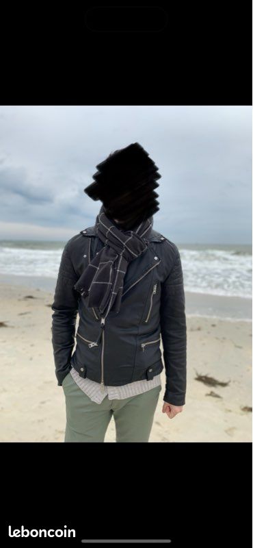 Blouson en cuir noir Rock de AllSaints (Small) (image 4)
