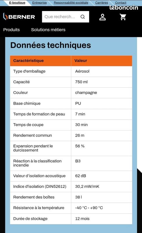 Mousse PU universelle pistolable expansive berner (image 2)