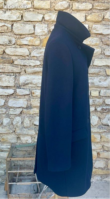 Manteau 1920 en lainage tissé chiné gris et marron