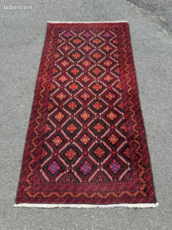 Tapis patchwork noué à la main persan vintage Kashan vert