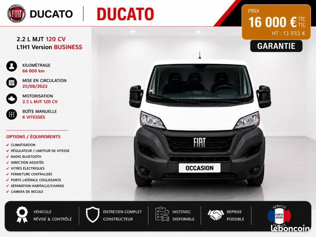 Fiat Ducato 2° Main / 2.2L MJT 120cv Pack business L1H1 CLIM/REGUL/LIMIT IDEM JUMPER BOXER SPRINT... (image 7)
