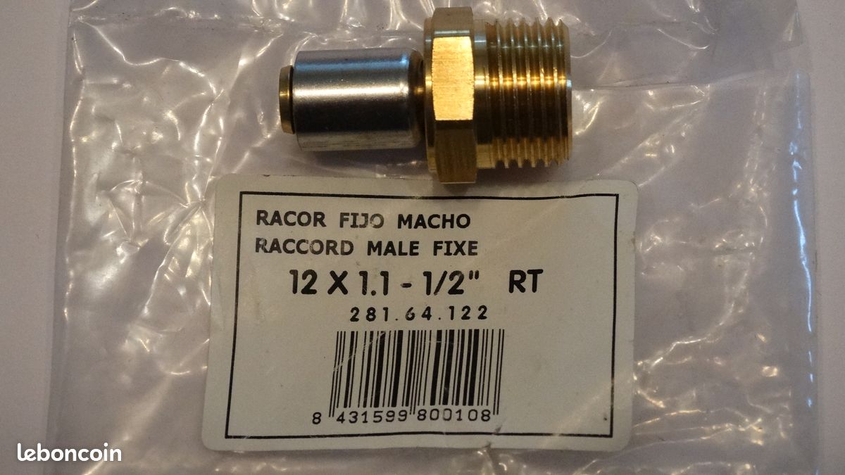 Lot de 10 raccords PER à sertir, mâle fixe 12-15/21 ou 16-15/21 (image 1)