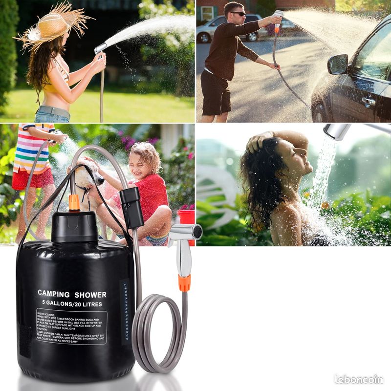 YAOBLUESEA Douche de camping avec pompe - Douche de camping portable avec batterie rechargeable 2200 mAh - Kit