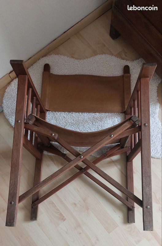 Chaise de réalisateur cuir et bois (image 5)