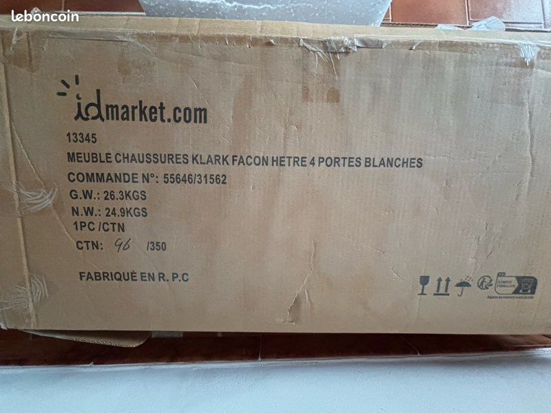 Meuble à chaussures blanc / Hêtre NEUF (image 7)